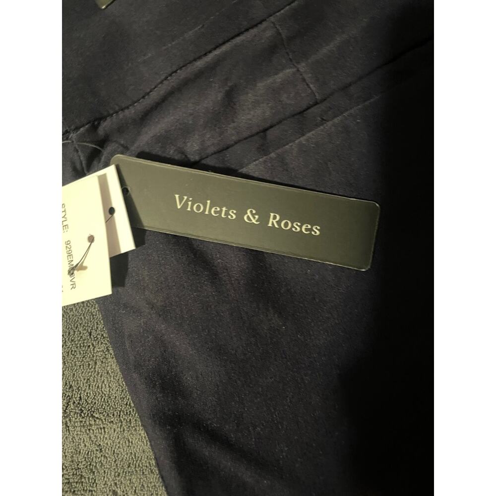 Women's Navy Trish Bootcut Wide-Leg Button Detail Pants - Picture 5 of 6